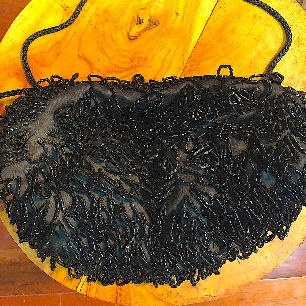 Stunning hand beaded vintage evening bag